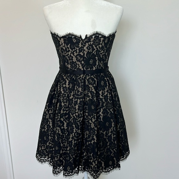 Robert Rodriguez Black Lace Strapless Fit Flare Mini Cocktail Dress Size 8 - Picture 5 of 17